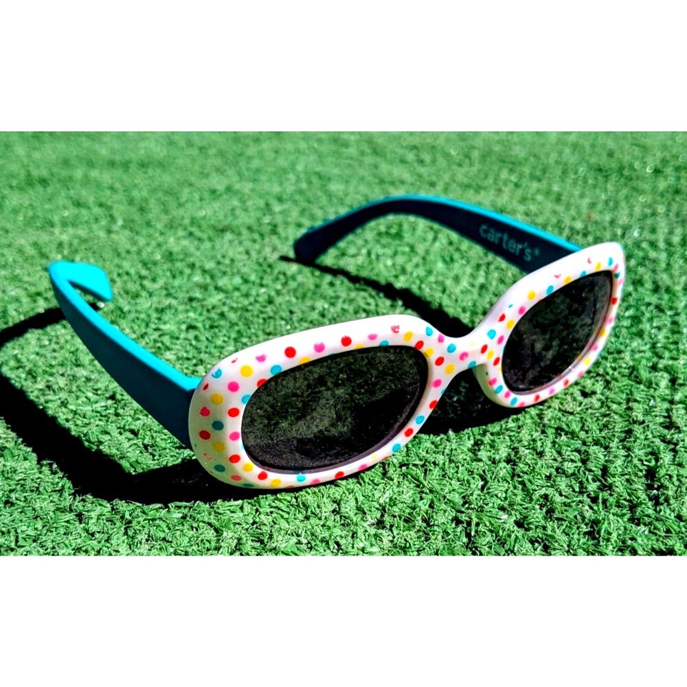 Carter's Just One You Baby Girl's Sprinkles Cupcake White & Green Sunglasses EUC